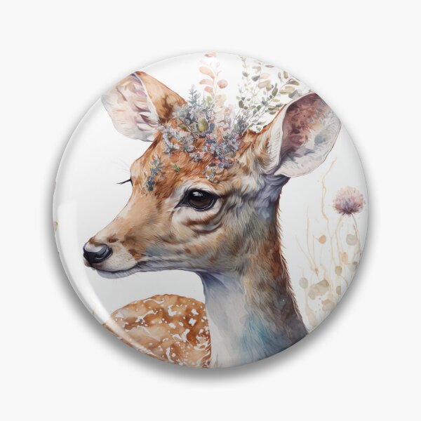 Item preview, Boho Deer: Watercolor painting of a Beautiful Deer designed and sold by faiaArt.