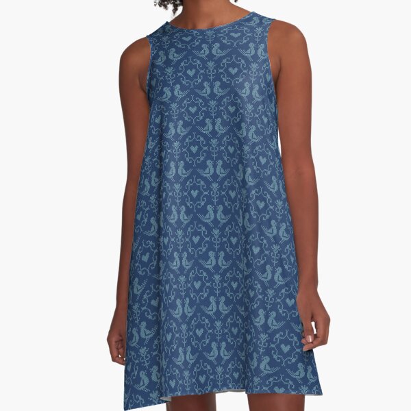 Dress Addict Cotton Dress Blue Flower Print - Lovebird Boutique