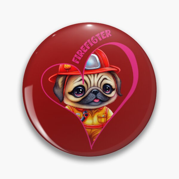 Item preview, Firefighter, pug love designed and sold by HarriPaloma.