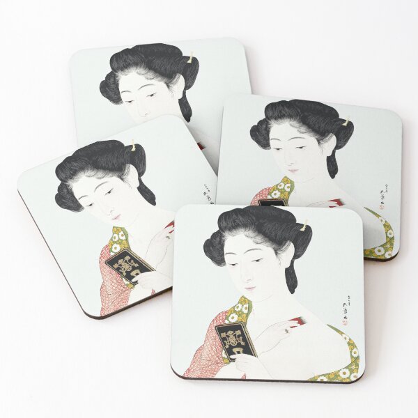 Item preview, Hashiguchi Goyô | Woman Applying Make-up (Hand Mirror) | Ukiyo-e designed and sold by LaMadeleine.