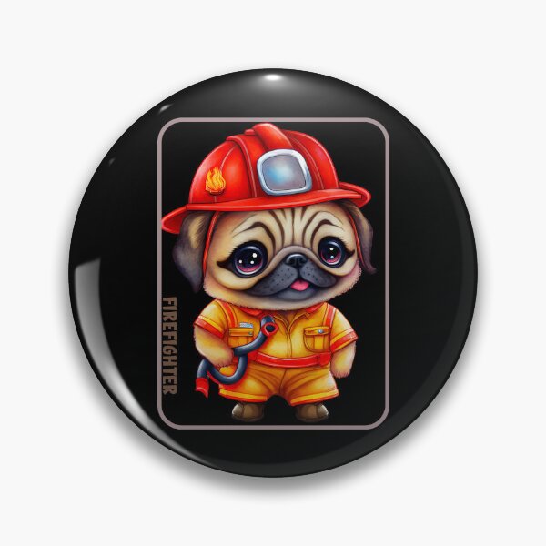 Item preview, Firefighter, pug lover designed and sold by HarriPaloma.