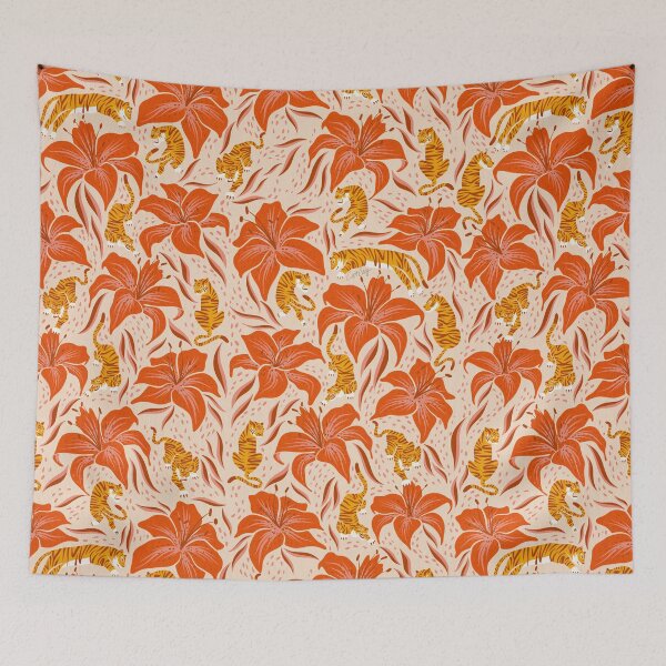 Item preview, Tigers & Tiger Lilies – Retro designed and sold by Cat Coquillette.