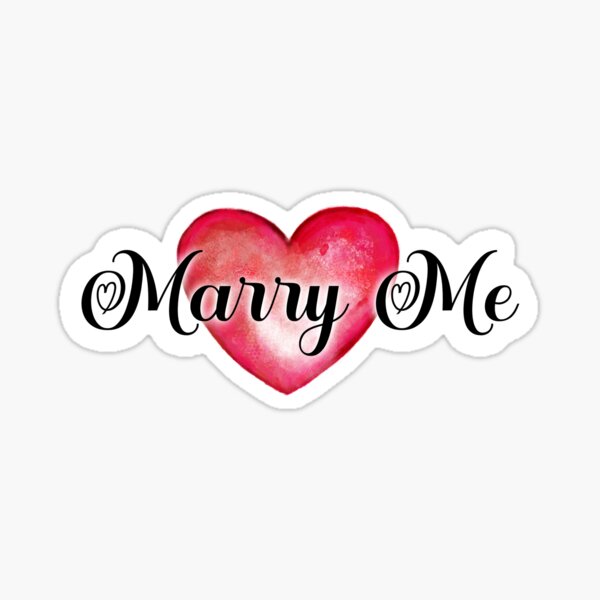 Marry Me Hand-drawn by Marcus Sticker