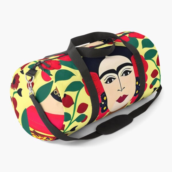 Item preview, Mexican Folk Art, beautiful lady in green, yellow and red, Inspired by Frida Kalho designed and sold by RoyalRepublics.