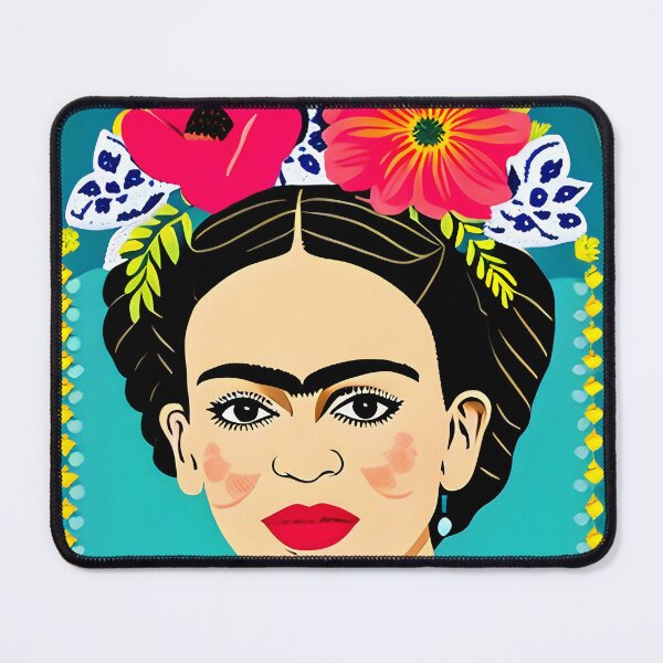 Item preview, Mexican Folk Art, beautiful lady in green, yellow and red, Inspired by Frida Kalho designed and sold by RoyalRepublics.