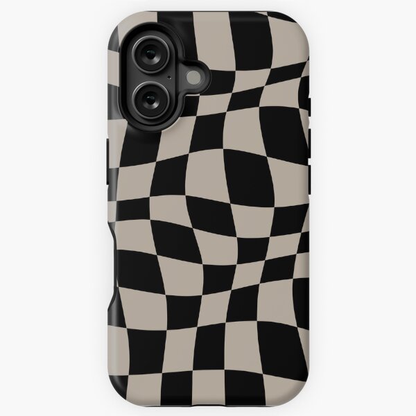 Vista previa del artículo con la obra «Patrón de cuadros deformados (negro/tostado)», diseñado y vendido por Design Minds Boutique.