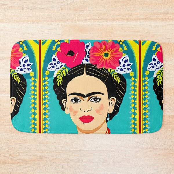 Item preview, Mexican Folk Art, beautiful lady in green, yellow and red, Inspired by Frida Kalho designed and sold by RoyalRepublics.