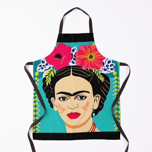 Item preview, Mexican Folk Art, beautiful lady in green, yellow and red, Inspired by Frida Kalho designed and sold by RoyalRepublics.