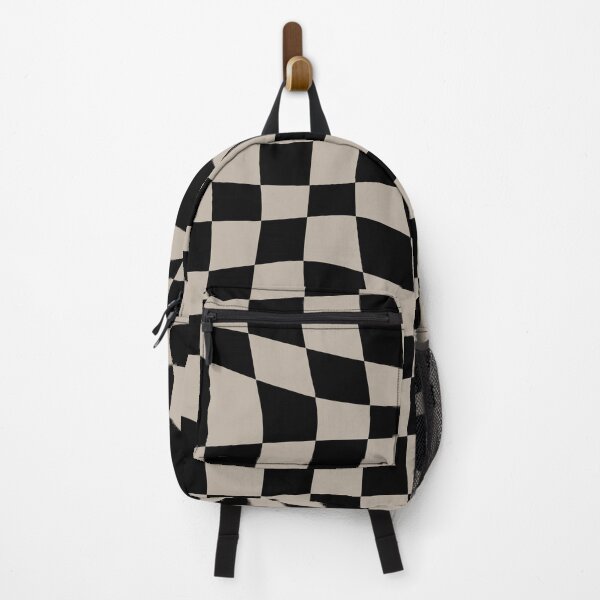 Item preview, Warped Checkered Pattern (black/tan) designed and sold by Design Minds Boutique.