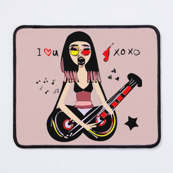 Item preview, "Singing with Style: The Guitarist with a Red and Yellow Touch" designed and sold by FunnyShopGirl.