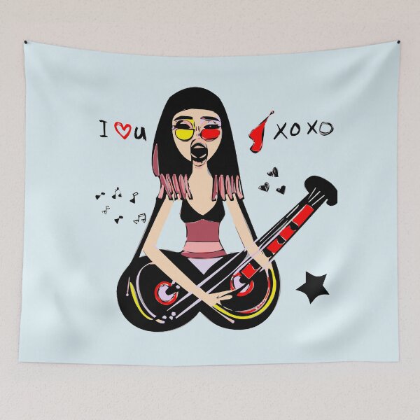 Item preview, "Singing with Style: The Guitarist with a Red and Yellow Touch" designed and sold by FunnyShopGirl.