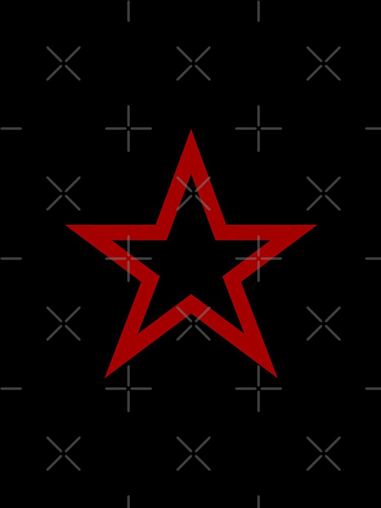 Cyber Y2K Red Star On Black Front Retro Aesthetic Vintage Tote Bag