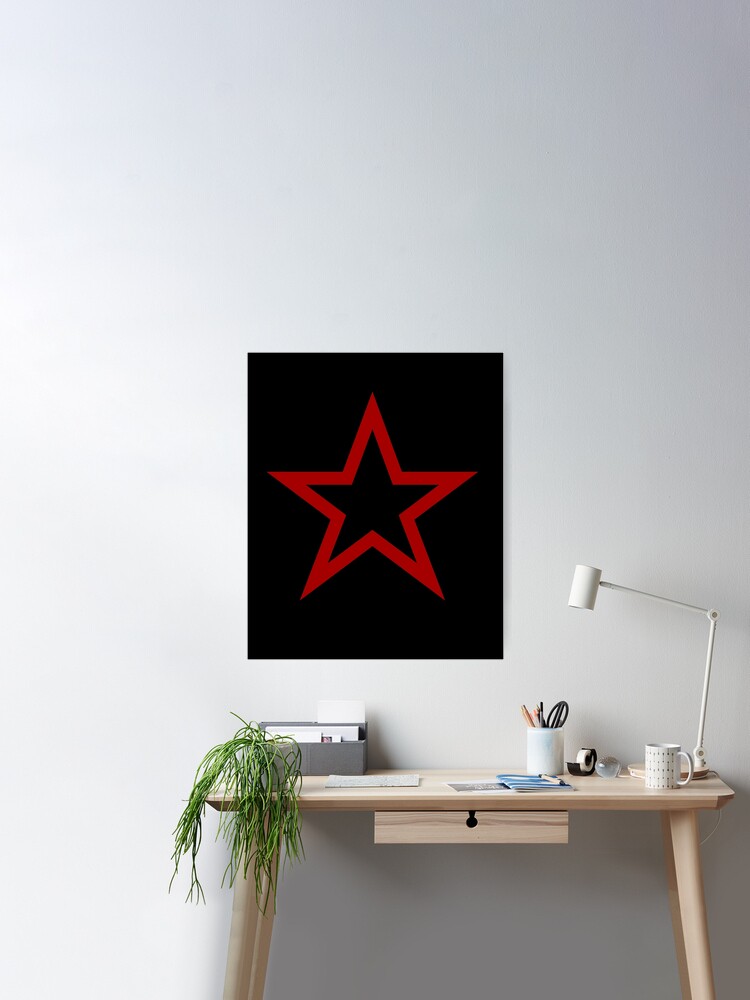 Downtown Girl Aesthetic Red Y2K Star 2000s Cyber Grunge Poster