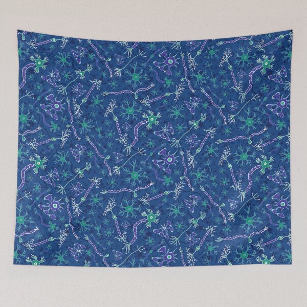 Item preview, Blue Central and Peripheral Nervous System Pattern designed and sold by vividbiology.