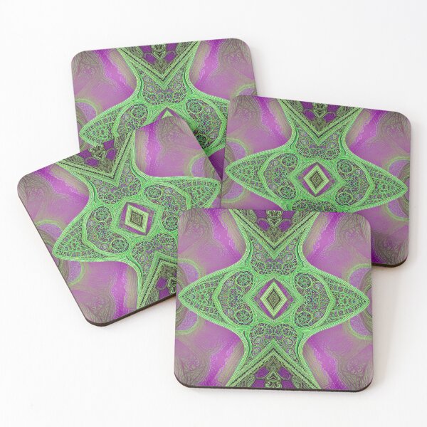 Item preview, green and purple abstract lace pattern designed and sold by kbgraphicimages.