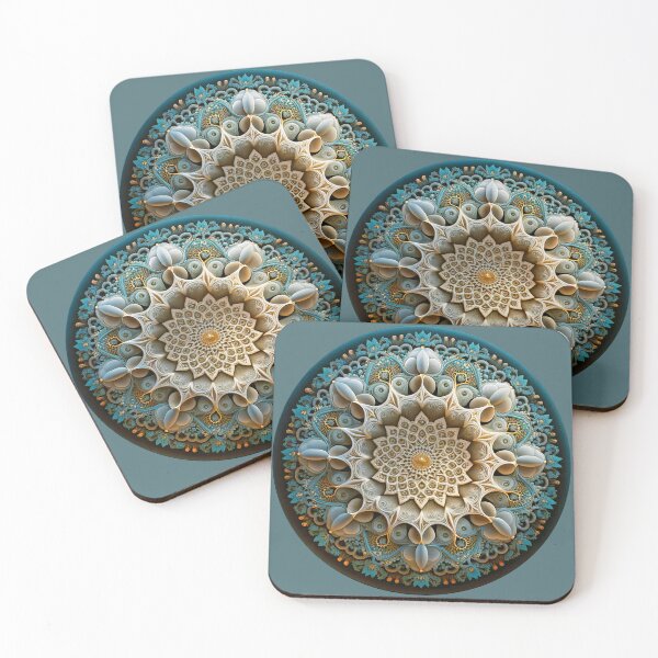 Item preview, Mandala concept floral blue silver designed and sold by Swy L. Designs.