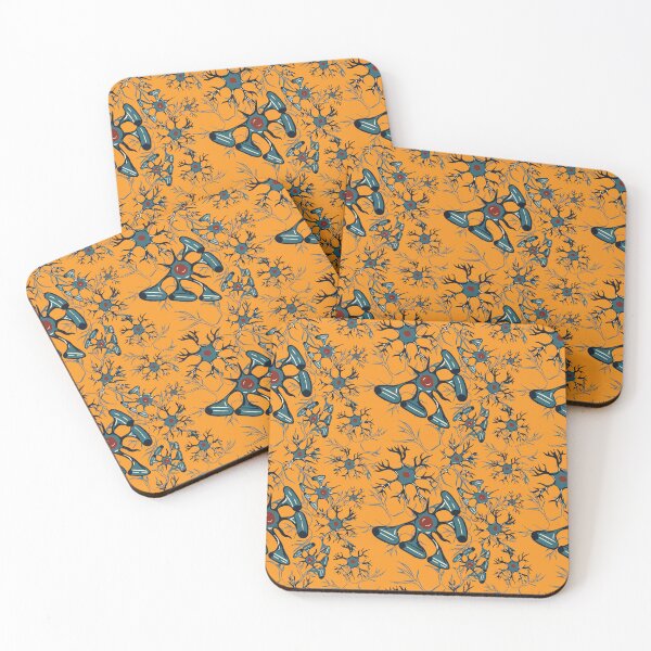 Item preview, Yellow Central Nervous System Glial Cells Pattern designed and sold by vividbiology.
