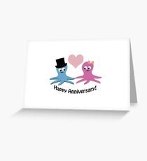 Happy Anniversary! Cute Octopus Couple Greeting Card