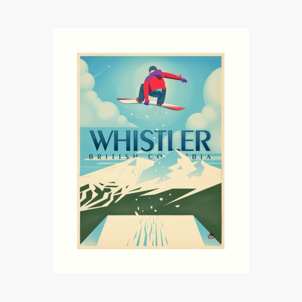 "Snowboard Booter" Whistler, BC Travel Poster Art Print
