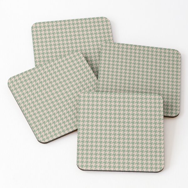 Item preview, Sage Green Beige Houndstooth Pattern designed and sold by thelustrous.