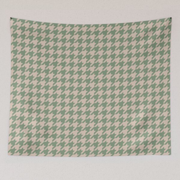 Item preview, Sage Green Beige Houndstooth Pattern designed and sold by thelustrous.