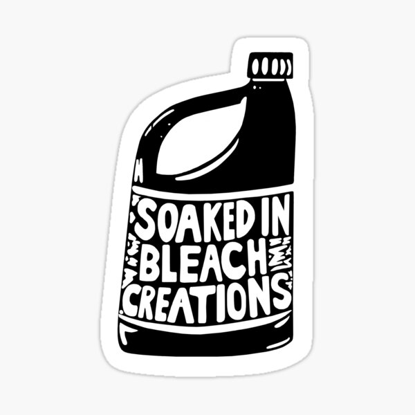"Soaked In Bleach Creations Shop Bleach Bottle Logo" Sticker for Sale