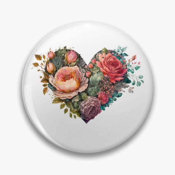 Item preview, Floral Garden Botanical Print with wild flowers Heart Valentines designed and sold by FloralFancy.