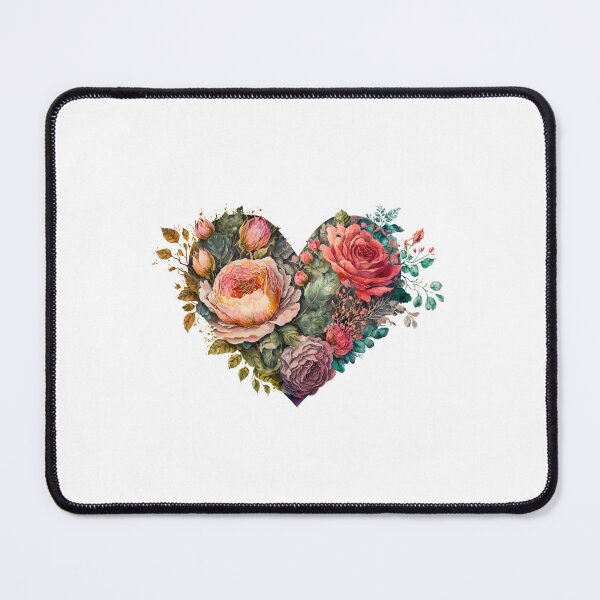 Item preview, Floral Garden Botanical Print with wild flowers Heart Valentines designed and sold by FloralFancy.