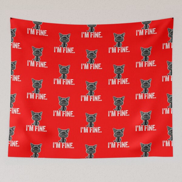 Item preview, I'M FINE funny angry toy black cat designed and sold by w1ckerman.