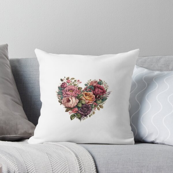 Item preview, Floral Garden Botanical Print with wild flowers Heart Valentines designed and sold by FloralFancy.