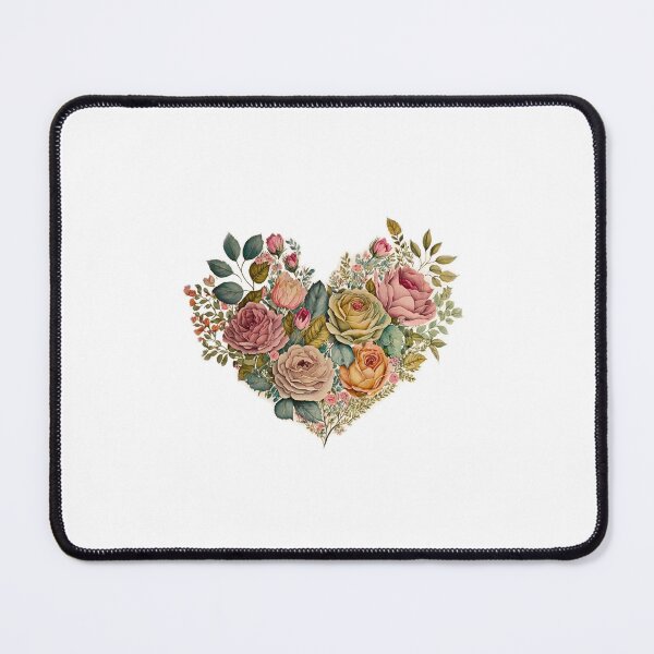 Item preview, Floral Garden Botanical Print with wild flowers Heart Valentines designed and sold by FloralFancy.