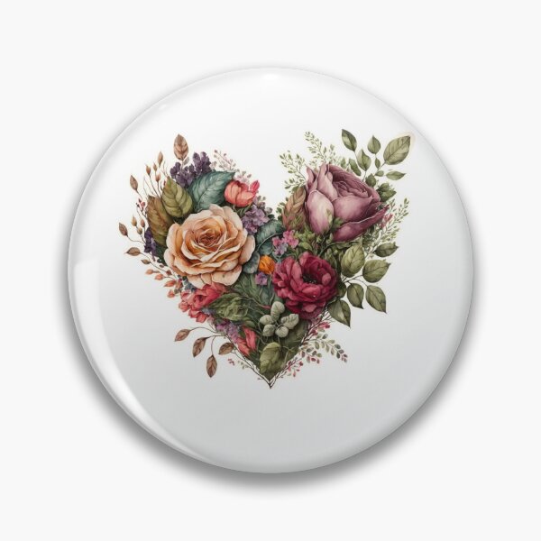 Item preview, Floral Garden Botanical Print with wild flowers Heart Valentines designed and sold by FloralFancy.