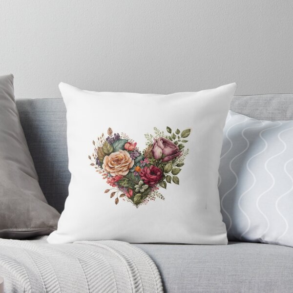 Item preview, Floral Garden Botanical Print with wild flowers Heart Valentines designed and sold by FloralFancy.