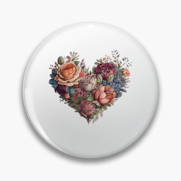 Item preview, Floral Garden Botanical Print with wild flowers Heart Valentines designed and sold by FloralFancy.