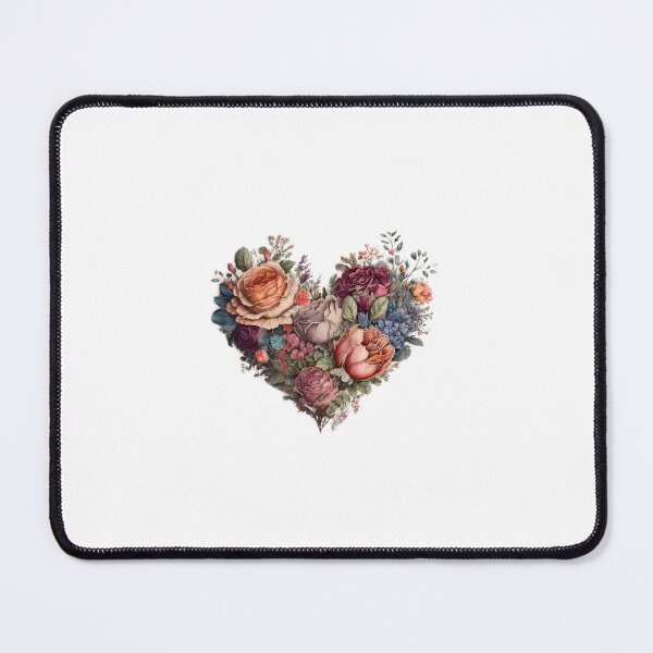 Item preview, Floral Garden Botanical Print with wild flowers Heart Valentines designed and sold by FloralFancy.