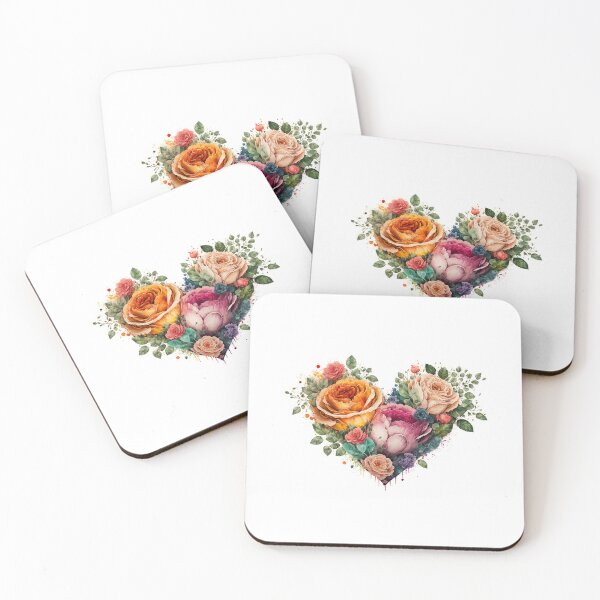 Item preview, Floral Garden Botanical Print with wild flowers Heart Valentines designed and sold by FloralFancy.