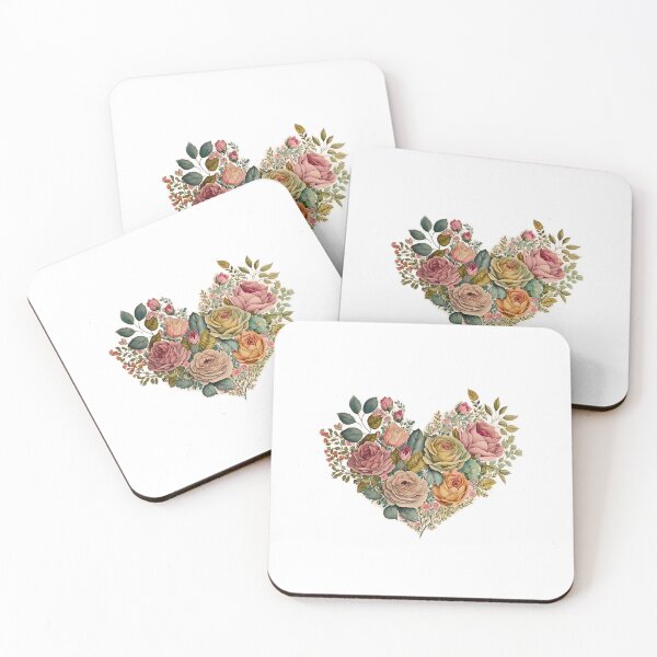 Item preview, Floral Garden Botanical Print with wild flowers Heart Valentines designed and sold by FloralFancy.
