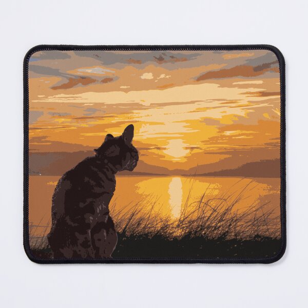 Item preview, Cat Watching Sunset Scene - Sticker designed and sold by byFizCreative.