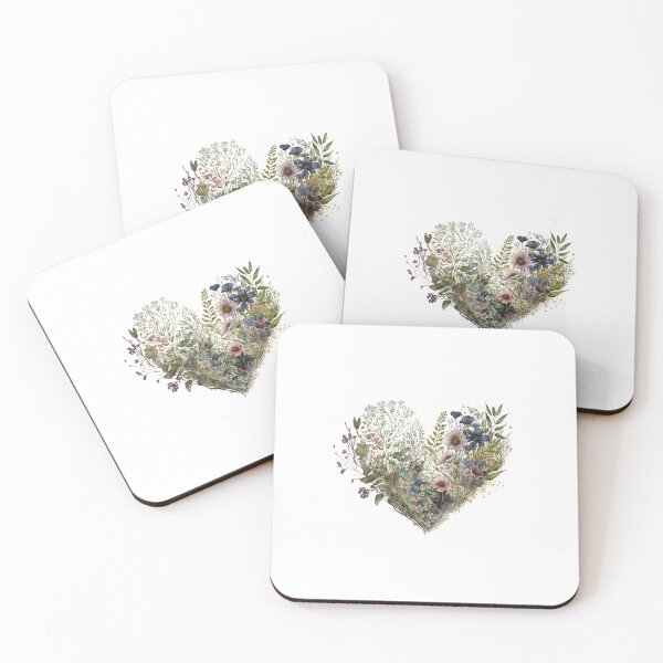 Item preview, Floral Garden Botanical Print with wild flowers Heart Valentines designed and sold by FloralFancy.