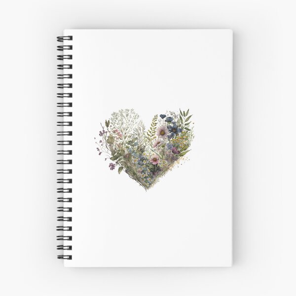 Item preview, Floral Garden Botanical Print with wild flowers Heart Valentines designed and sold by FloralFancy.