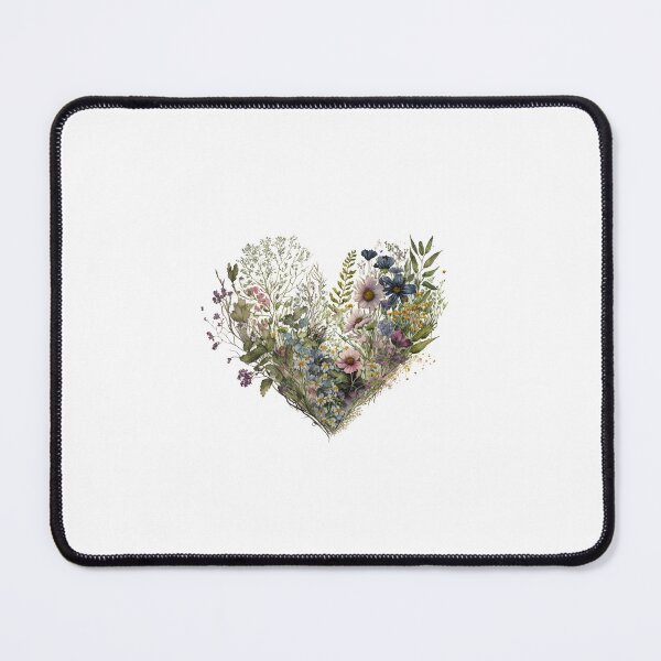 Item preview, Floral Garden Botanical Print with wild flowers Heart Valentines designed and sold by FloralFancy.