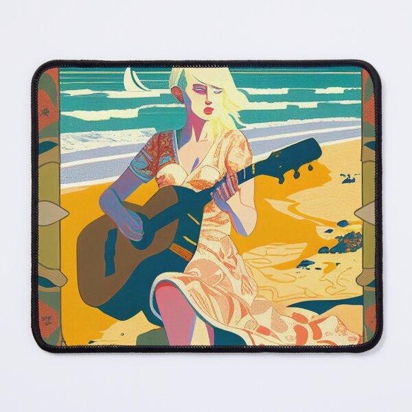 Item preview, Girl Playing the Guitar on the Beach designed and sold by SamJanner.