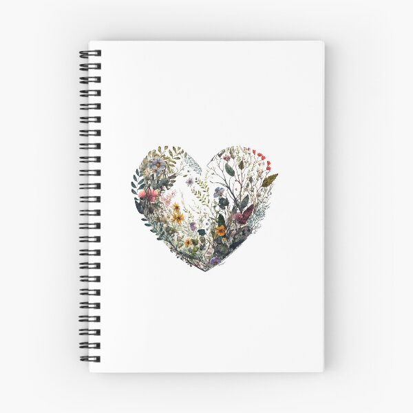 Item preview, Floral Garden Botanical Print with wild flowers Heart Valentines designed and sold by FloralFancy.