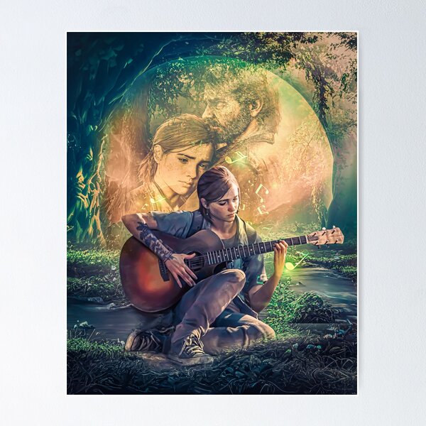 The Last of Us Part 2 Office Wall Decor Artwork Art 12 x 16 Framed Wall  Art Game Poster Joel & Ellie Playing Guitar Canve Art Home Decor, Stretched  and Ready to