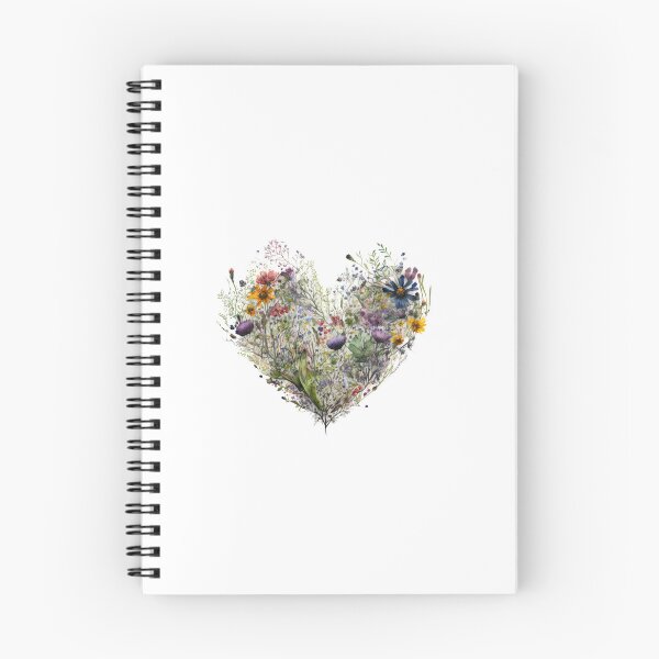 Item preview, Floral Garden Botanical Print with wild flowers Heart Valentines designed and sold by FloralFancy.