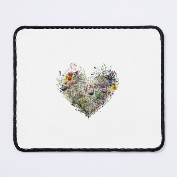 Item preview, Floral Garden Botanical Print with wild flowers Heart Valentines designed and sold by FloralFancy.
