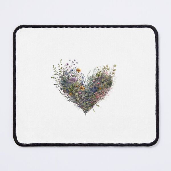 Item preview, Floral Garden Botanical Print with wild flowers Heart Valentines designed and sold by FloralFancy.