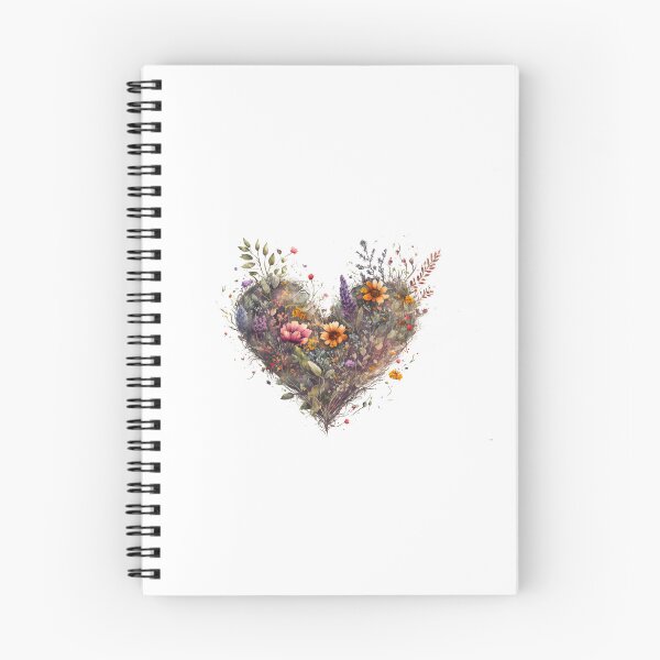 Item preview, Floral Garden Botanical Print with wild flowers Heart Valentines designed and sold by FloralFancy.