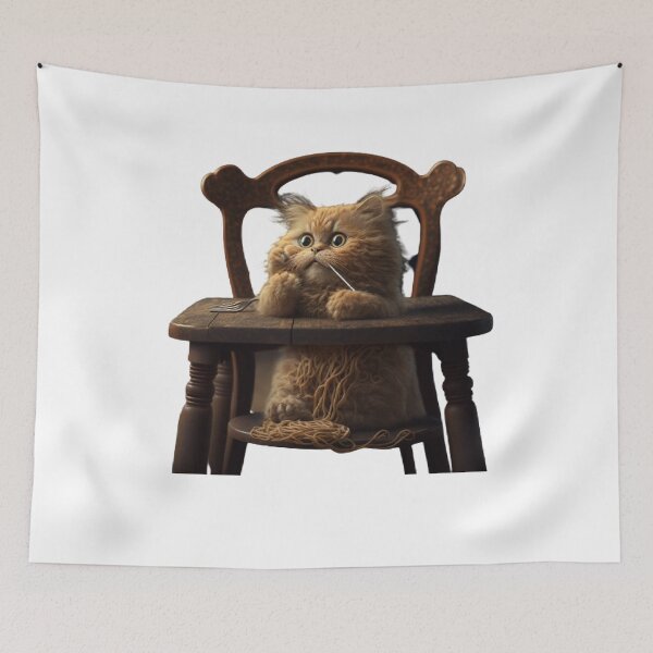 Item preview, A Funny And Cute Cat Eat Spaghetty designed and sold by BISJOU.
