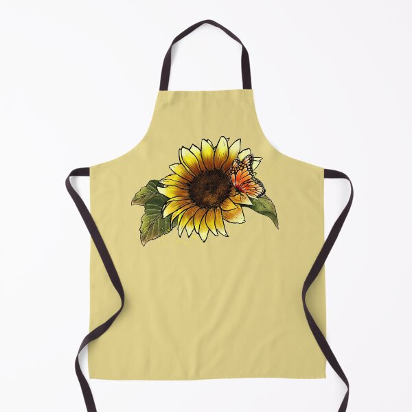 Item preview, aquarell sunflower with butterflies designed and sold by EmeraldeaArt.